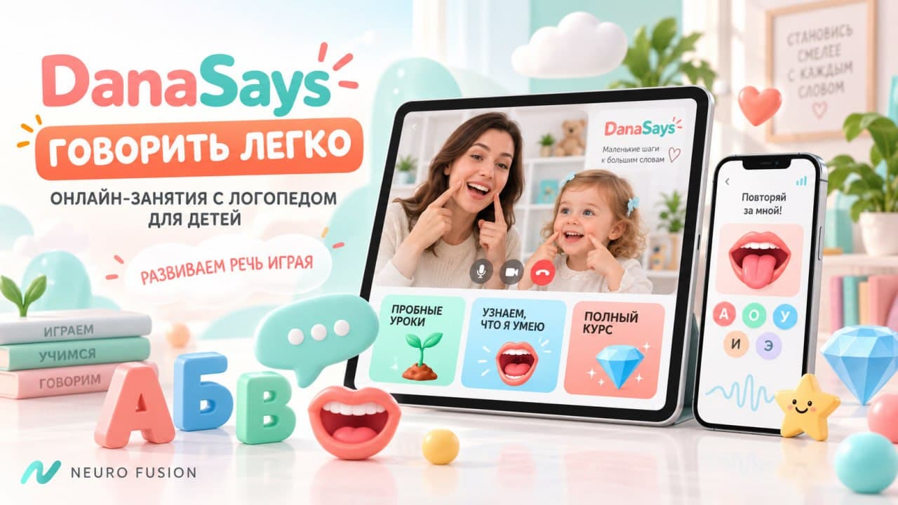 Предоставленный визуальный макет Dana Says для занятий по развитию речи